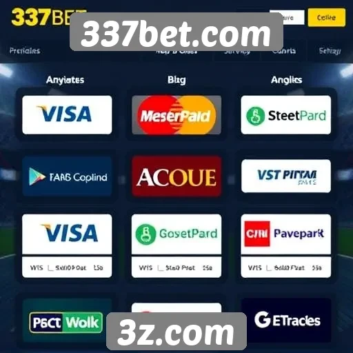 Métodos de pagamento disponíveis em 337bet.com